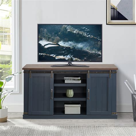 navy blue tv console table.